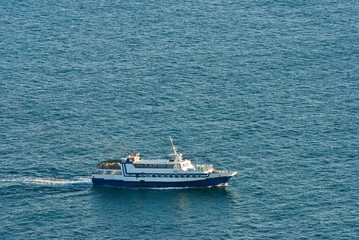 small ship in a sea