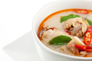 chicken wing tom yum in bowl (Thai food)