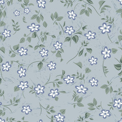 Blue repeating floral pattern