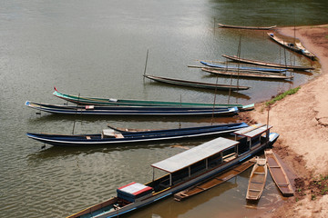 boats pier in mae-kong