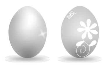 Uova argentate decorate