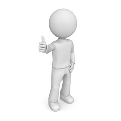 3D man showing thumbs up