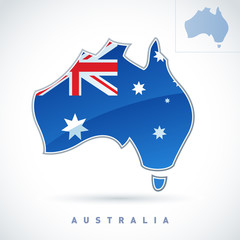 Stylized map of Australia. Vector. Editable.