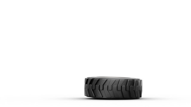 rolling truck wheel, 3d animation