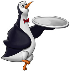 Fototapeta premium the penguin waiter