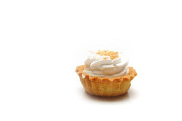 fresh cream cupcake isolated on white