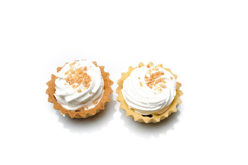 fresh cream cupcake isolated on white