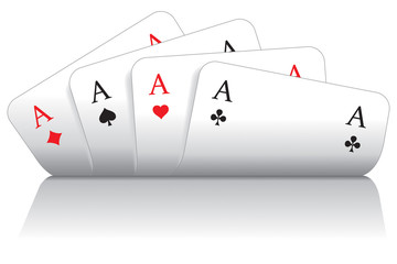 Spielkarten herz, karo, pik, kreuz As