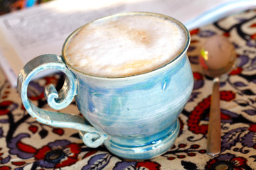 Cappuccino homemade with frothed milk