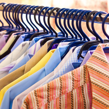 Mix color Shirt and Tie on Hangers