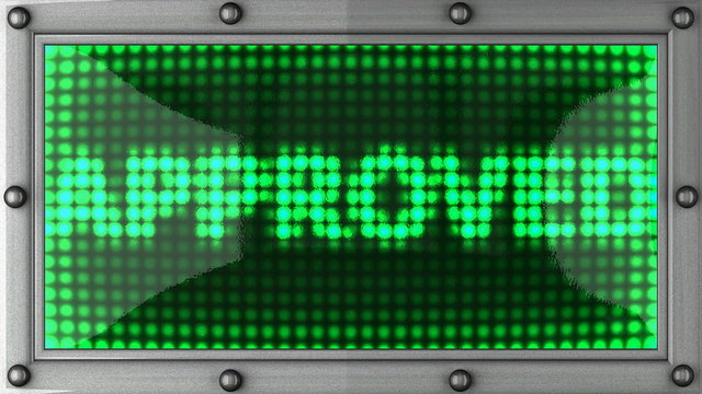 approved announcement on the LED display