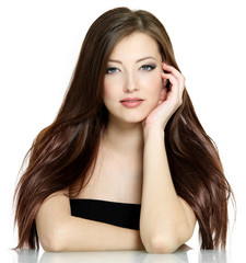 Fototapeta premium Woman with long brown hair