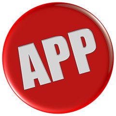 Button rot rund APP