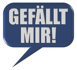 Sprechblase blau GEFÄLLT MIR!