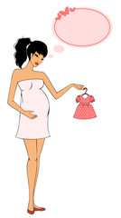 Beautiful pregnant girl on a large term