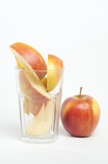 Slices of apple in the glass