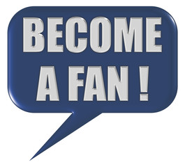 Sprechblase blau BECOME A FAN!