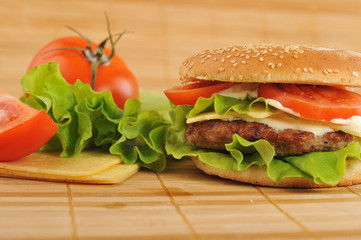 hamburger with cutlet