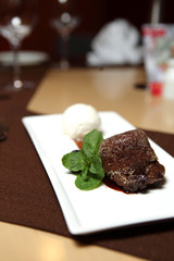 Chocolate Dessert with Ice Cream