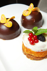 three sweet cakes