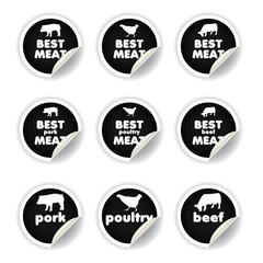 stickers set - pork, poultry, beef