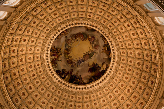 The dome inside of US Capitol