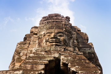 Fototapeta premium smiling face at Bayon temple, Cambodia