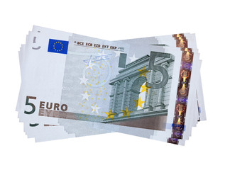five euro banknotes