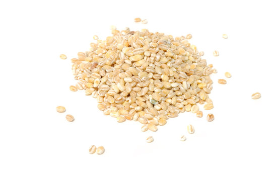 Pile of Pearl Barley Isolated on White Background