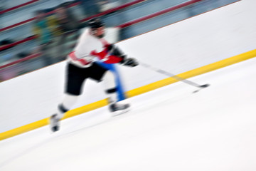 Hockey Player On a Fast Break