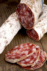 Salamis with slices