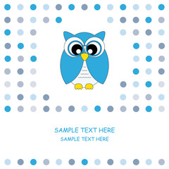 Tarjeta postal con motivo animal. Buho