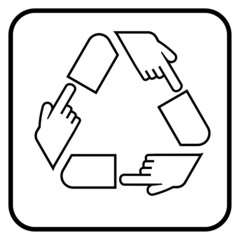 point Recycling symbol, vector