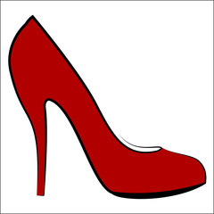 Woman's shoe, vector sketch