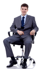 business man seating on chair