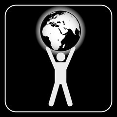 air, Man holding the earth