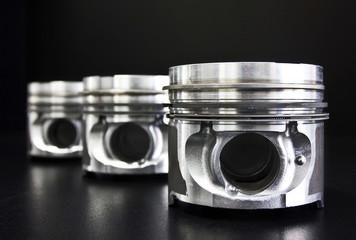 Piston isolated on black background