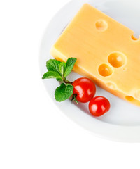 yellow cheese in plate