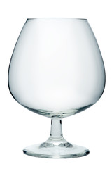 Empty cognac glass, isolated on a white background