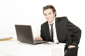 am Notebook schreiben