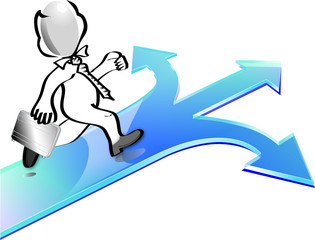 Business Man using different roads