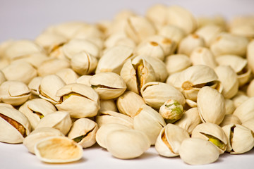 Pistachio on white background