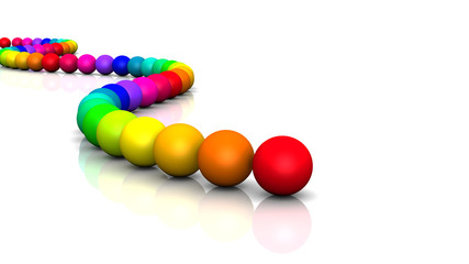 3D Kugeln - Regenbogen Schlange 02