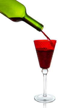 pouring red wine