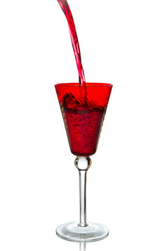 pouring red wine