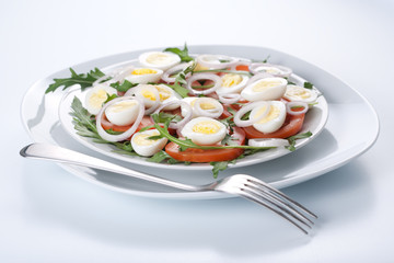Healthy salad with eggs