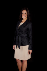 Woman tan and black on black