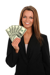 Young Woman Holding Money