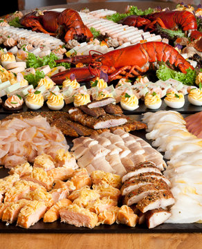 Fischbuffet mit gro&szlig;er Auswahl