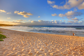 Tropical Oneloa Beach in Maui, Hawaii